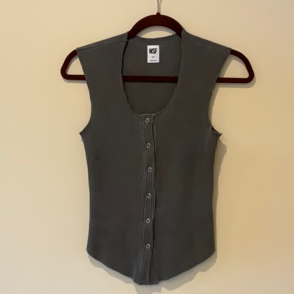 NSF Lin Rib Snap Front Cardigan - Picture 5 of 9